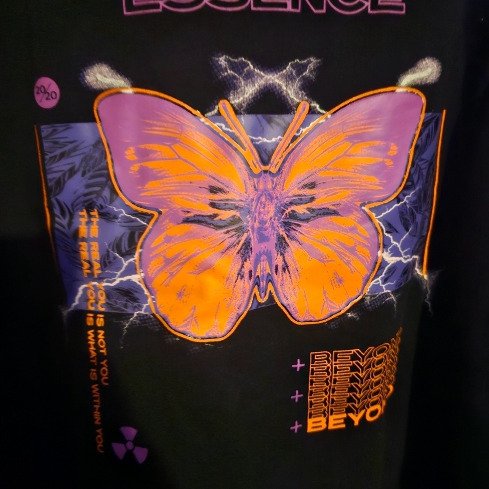 Black Hoodie with Pink Butterfly Design - Picture 5 of 6